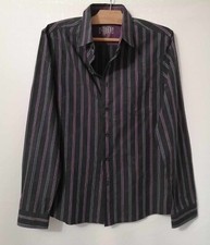Chemise noire rayée d'occasion  Bourg-de-Thizy