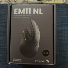 Mouse ergonômico sem fio ProtoArc EM11 NL vertical mouse ergonômico - branco-novo caixa aberta comprar usado  Enviando para Brazil