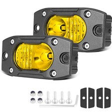 Kit de luzes de LED de montagem embutida 2x4" amarelas luzes de neblina de direção SUV para-choque traseiro backup comprar usado  Enviando para Brazil