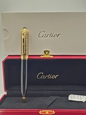Incrível Cartier R De Golden+Preto Design Corpo {Tinta Azul}Caneta Esferográfica comprar usado  Enviando para Brazil