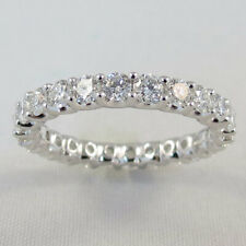 Usado, Aliança de casamento redonda 2,64 quilates diamante natural eternidade ouro branco sólido 14K tamanho 7 comprar usado  Enviando para Brazil