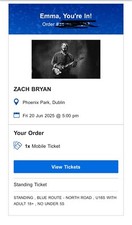 Zach bryan phoenix for sale  Ireland