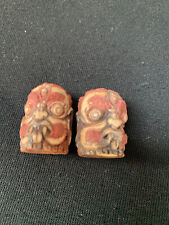 2 peças contas amuleto tibetanas antigas esculpidas à mão *cabeça de fantasma* comprar usado  Enviando para Brazil