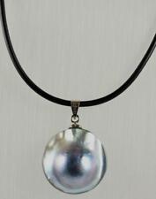 Colar Cabochão Iridescente Extremo Pérola Blister Mabe 18mm ~ Cinza, usado comprar usado  Enviando para Brazil