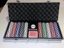 Conjunto de fichas de pôquer DA VINCI 500 peças 11,5 gramas com estojo e 1 baralho de cartas (dados listrados) comprar usado  Enviando para Brazil