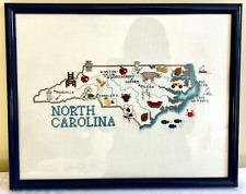 Framed needlepoint map for sale  Davidson