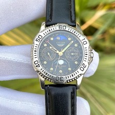 Relógio de quartzo masculino vintage Citizen ponteiro fase lua dupla e sol data Japão 6390 comprar usado  Enviando para Brazil