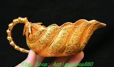 Copo de vinho 5,9"" antiga dinastia chinesa bronze dourado palácio bambu beber comprar usado  Enviando para Brazil