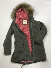 Usado, Jaqueta com capuz Hollister forrada de pele sintética verde oliva Parka Y2K feminina tamanho M em excelente estado usado comprar usado  Enviando para Brazil