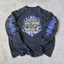 Camiseta Vintage REIMPRESSÃO Harley Davidson Cromada Cromada Doce Manga Longa Flame GG comprar usado  Enviando para Brazil