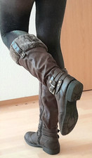 Kniehohe kunstleder stiefel gebraucht kaufen  Deutschland