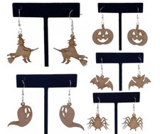Conjunto de brinco de Halloween 925 fios madeira de baixo corte a laser bruxa Jack O’Lantern taco fantasma comprar usado  Enviando para Brazil