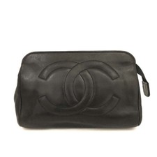 Bolsa cosmética CHANEL CC logotipo couro preta/6BE1746 comprar usado  Enviando para Brazil