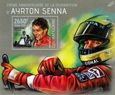 Folha de selos de piloto de carro de corrida AYRTON SENNA (Go Kart) F1 GP (2014 África Central) comprar usado Folha de selos de piloto de carro de corrida AYRTON SENNA (Go Kart) F1 GP (2014 África Central) comprar usado  Enviando para Brazil