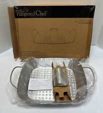 Suporte para bandeja de assadeira e lata de cerveja Pampered Chef churrasqueira 2714 comprar usado  Enviando para Brazil