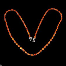 Colar de prata esterlina 925 marquesa laranja opala pedra preciosa natural 18 polegadas, usado comprar usado  Enviando para Brazil