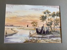 Watercolour boat wreck for sale  UK