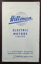 1950s hillman electric for sale  HASTINGS