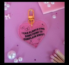 Chaveiro “Complain” coração acrílico rosa/preto A Shop of Things novo sem etiquetas comprar usado  Enviando para Brazil