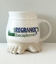 Caneca de gel Regranex publicidade farmacêutica xícara de café com pés cerâmica FBI EUA, usado comprar usado  Enviando para Brazil