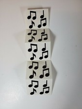 Adesivos de festa preto notas musicais da Mrs Grossman por jarda vintage 5 quadrados dobrados, usado comprar usado  Enviando para Brazil