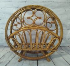 Soporte de cargador redondo vintage boho doblado de ratán bambú madera natural, usado segunda mano  Embacar hacia Argentina