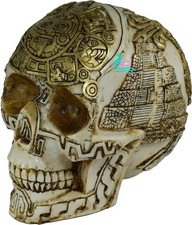 Usado, Crânio de resina design asteca Quetzalcoatl Tonatiuh Huitzilopochtli 6” feito no México comprar usado  Enviando para Brazil