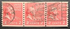 TIRA DE BOBINA PREMIUM 841 con PAR DE LÍNEAS - 1941 CORREO AÉREO DE CALIFORNIA ESLOGAN ¡CANCELAR!! segunda mano  Embacar hacia Mexico