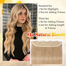 CLEARANCE Clipe de Uma Peça em Extensões de Cabelo Humano 100% Remy Destaque Remy 24" comprar usado  Enviando para Brazil