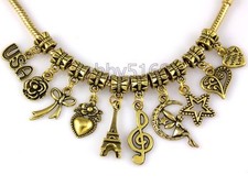 Atacado Antigo Tom Dourado Lotes a Granel Mix Berloques Pendurados Ajuste Pulseira DJ1 comprar usado  Enviando para Brazil