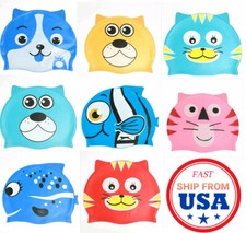 Boné infantil silicone natação bonito desenho animado chapéu impermeável peixe gatinho cachorro tigre comprar usado  Enviando para Brazil