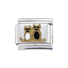 Berloque italiano gato preto e gato branco - serve para pulseiras clássicas de berloque italiano de 9 mm comprar usado  Enviando para Brazil