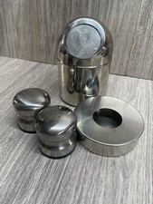 Cinzeiro ou suporte sal e pimenta aço inoxidável 18/8 mini lixeira tampo de mesa  comprar usado  Enviando para Brazil