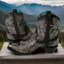 NOVA Bota de Tornozelo Corral Feminina Preta Branca Cristal Bordada C3923 Tamanho 11 M comprar usado  Enviando para Brazil