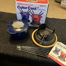 Conjunto de fondue Innova The Kitchen Experts cor porcelana fundida esmalte ferro fundido azul comprar usado  Enviando para Brazil
