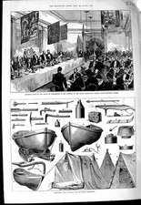 Estampa antiga original 1875 aparelho expedição ártica banquete Portsmouth comprar usado  Enviando para Brazil