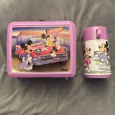 Lancheira e garrafa térmica vintage de plástico rosa Mickey e Minnie Mouse comprar usado  Enviando para Brazil