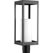 Patewood 1 luz preta gravada vidro opala fazenda poste lanterna luz externa, usado comprar usado  Enviando para Brazil