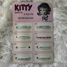 Vintage Kitty Barrette Store Display Cabelo Barrettes Estoque Morto Anos 60 Metálico, usado comprar usado  Enviando para Brazil