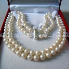 Usado, COLAR DE PÉROLAS REAIS 2 FILEIRAS NATURAL 7-8MM BRANCO AKOYA ÁGUA SALGADA 17-18"" comprar usado  Enviando para Brazil