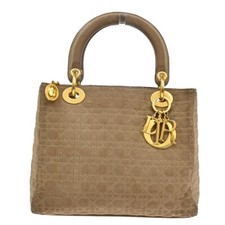 Bolsa tote CHRISTIAN DIOR Lady Cannage couro lona bege Itália 89YH439, usado comprar usado  Enviando para Brazil