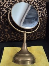 Espelho de maquiagem de mesa vintage bronze ponderado um lado está ampliando antigo comprar usado  Enviando para Brazil