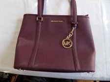 Bolsa tote Michael Kors MK bolsa de ombro grande satchel couro roxo feminina comprar usado  Enviando para Brazil