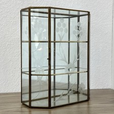 Usado, Vitrine de mesa de parede vintage latão vidro espelhado armário Curio 9" altura comprar usado  Enviando para Brazil
