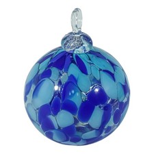 Murano Cristal Bola Navidad Decoración Bola Azul 10cm comprar usado  Enviando para Brazil