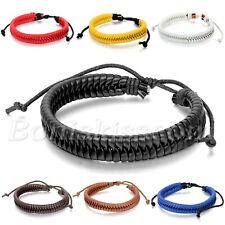 Bracelete de couro masculino feminino ajustável trigo trançado punk simples novo comprar usado  Enviando para Brazil
