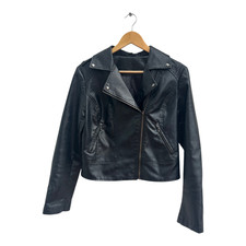 Schwarze kunstlederjacke unise gebraucht kaufen  Berlin