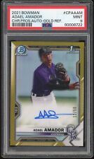 2021 Bowman Chrome Adael Amador refrator de ouro automático/50 novato controle remoto PSA 9 Rockies comprar usado  Enviando para Brazil
