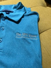 Camisa polo masculina UPS Store tamanho pequeno uniforme manga curta azul água porta AU Fr🎁 comprar usado  Enviando para Brazil