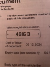 4916 cherished registration for sale  RUGBY